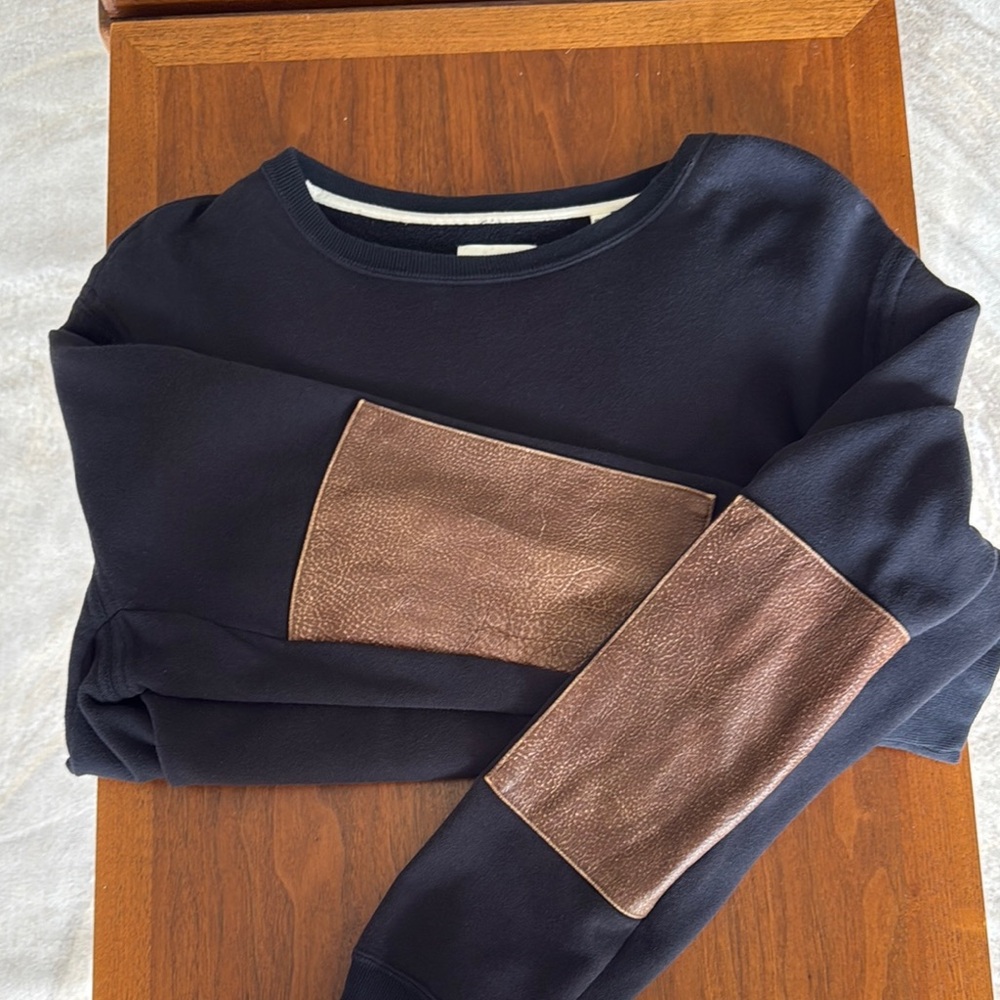 Billy Reid Navy and Brown Men’s Pullover